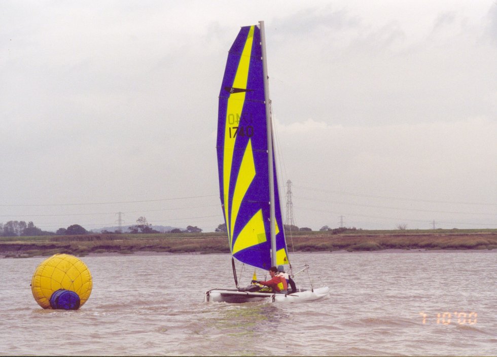 Stuart Ford - that's me in the red and yellow - and Jenny Lindsey - blue hat - first day Cat Open 2000