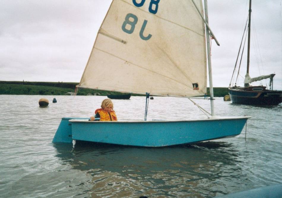 Sally Harvey let loose in her Optimist
