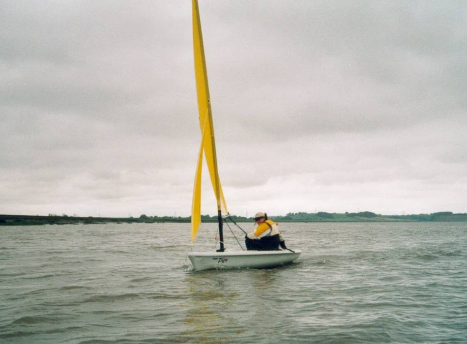 Emma Buckels actually sailing her own boat! It was five boats that day?