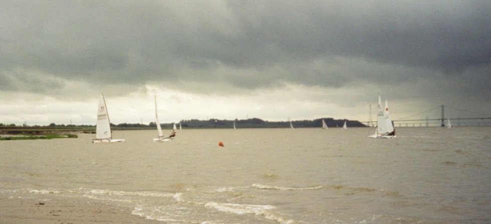 Just after the start of the second middle handicap fleet race, Day 2 TSC Regatta 2000